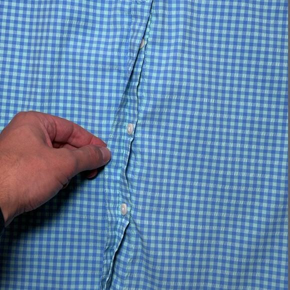 L.L. Bean Women’s Stretch Travel Tunic Shirt Light Blue Gingham Size M DW504796 - Picture 5 of 7